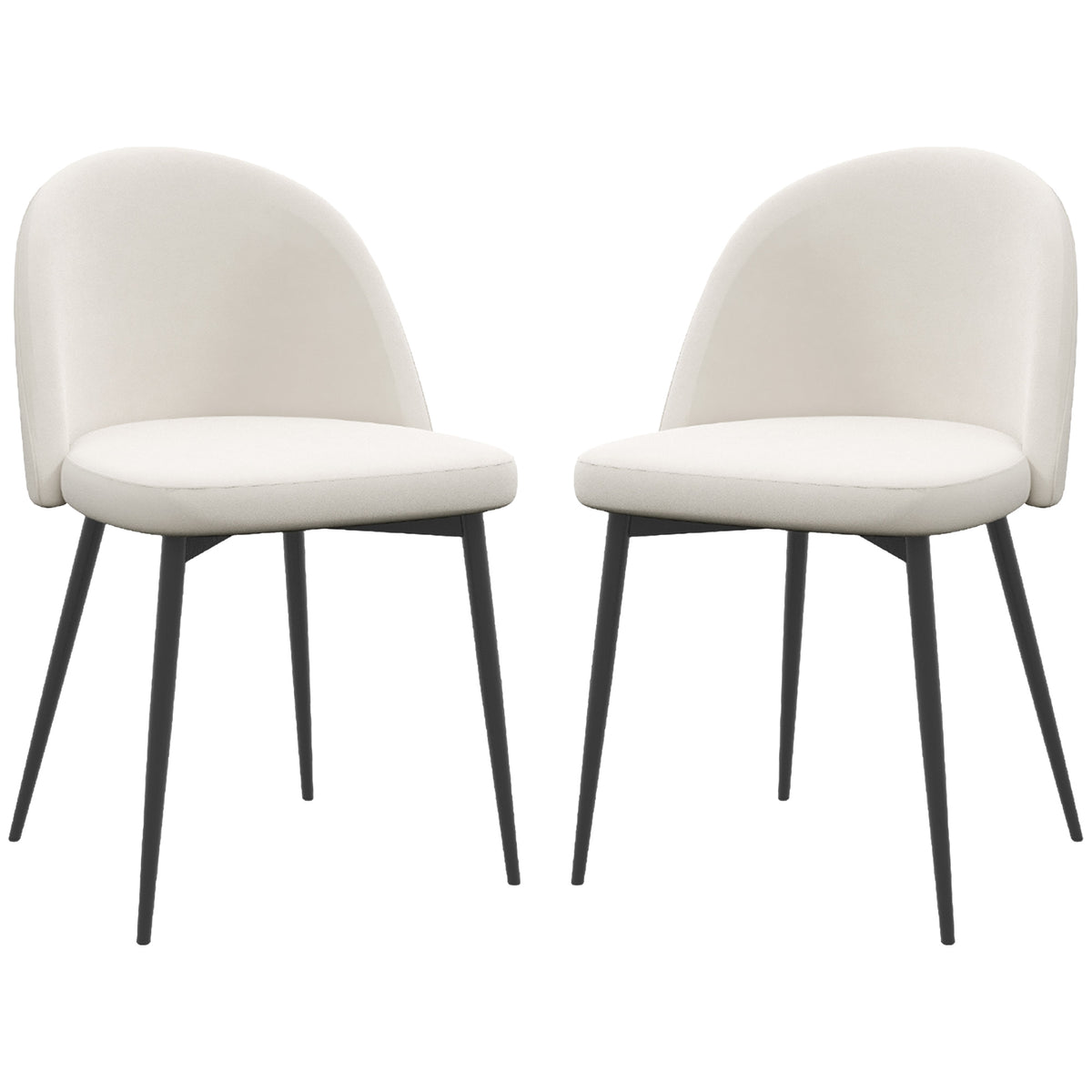 Dining chairs mid-back velvet upholstery set of 2