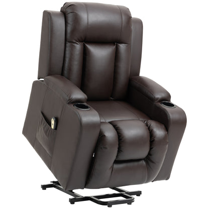 Sillón reclinable y elevador eléctrico de cuero sintético
