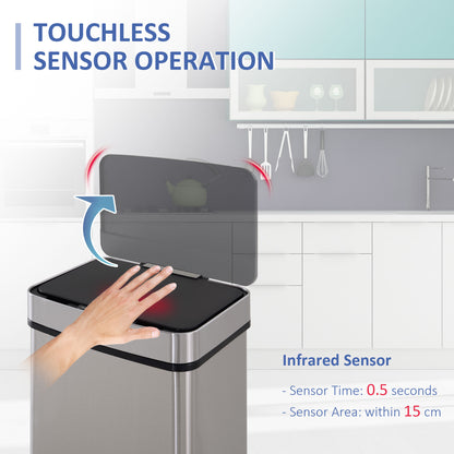 Papelera con sensor de 3 compartimentos, 72 L — Acero inoxidable