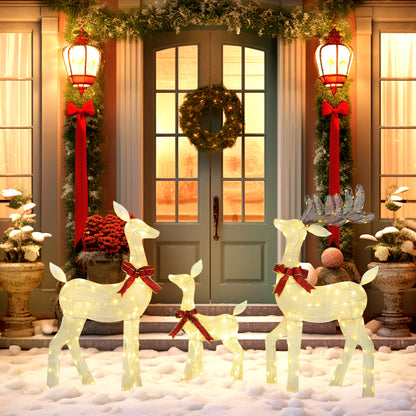 Lighted LED Christmas Reindeer Family, Set of 3