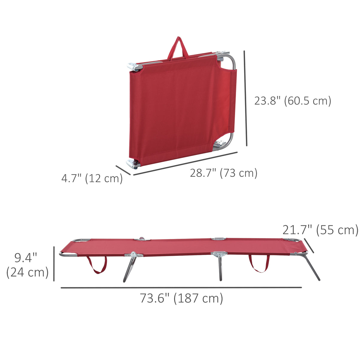 Folding Outdoor Lounge Chair with Adjustable Backrest