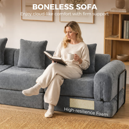 Sofá cama modular plegable de chenilla