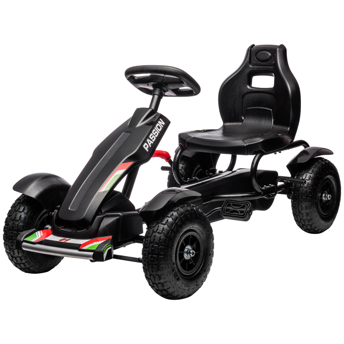 Pedal go kart for kids with handbrake