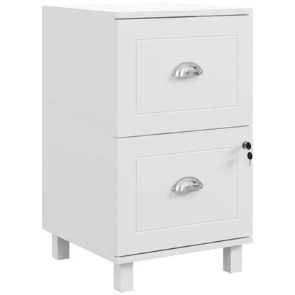 Lockable 2-Drawer Filing Cabinet with Adjustable Hanging Bars