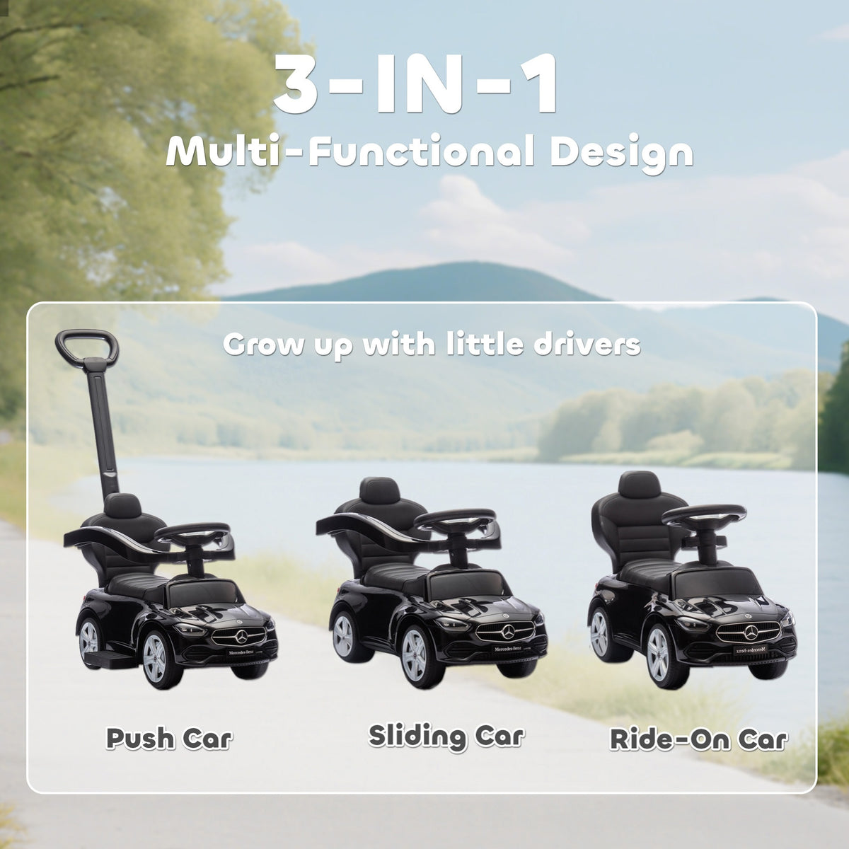 3-in-1 Toddler Push Car