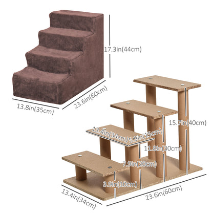 Escalera de 4 peldaños para perros con funda extraíble