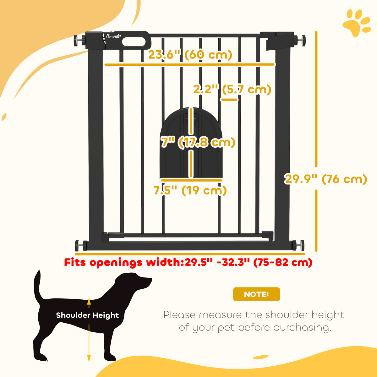 Pet Safety Gate with Walk-Through Door
