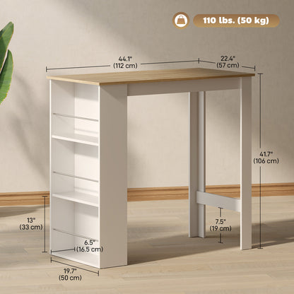 Bar table counter height 3 storage shelves
