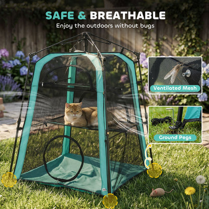 Portable 3-tier cat tent