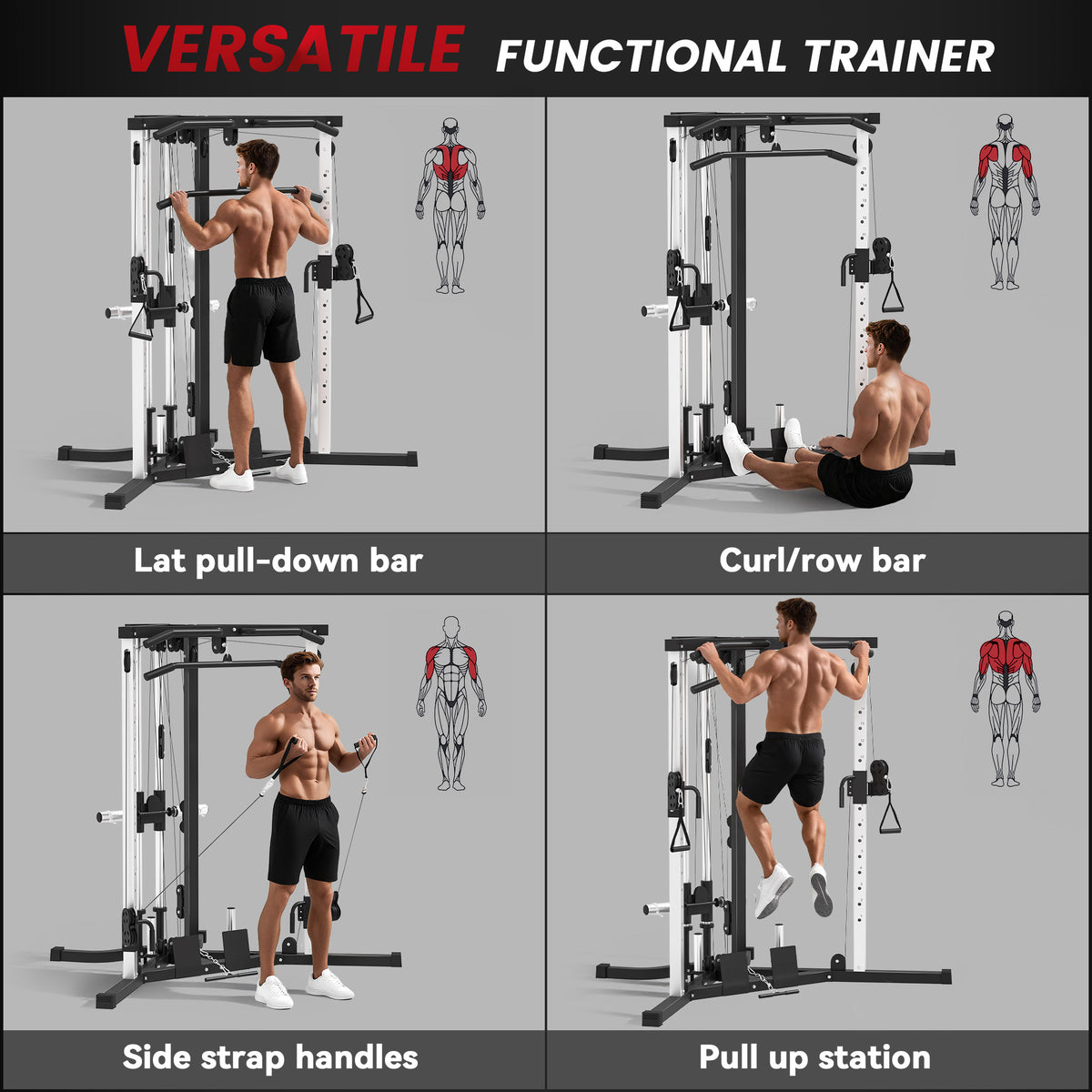 Torre de musculación multifuncional de acero