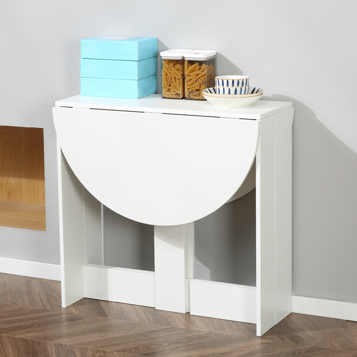 Folding Dining Table Drop Leaf Space Saving