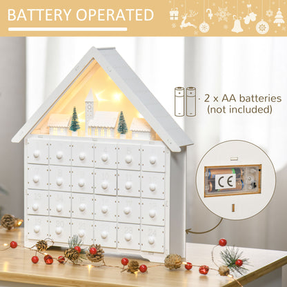 Christmas Advent Calendar Light Up Wooden 24 Days