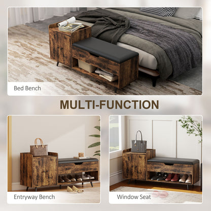 Industrial storage entryway bench