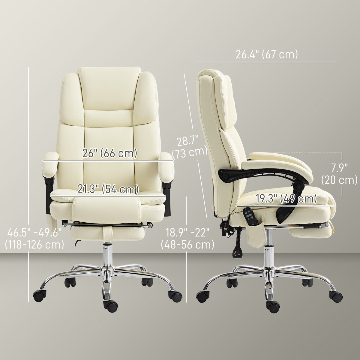Reclining Massage Office Chair with Footrest