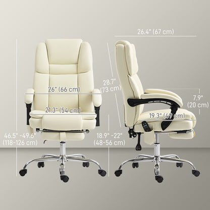 Reclining Massage Office Chair with Footrest