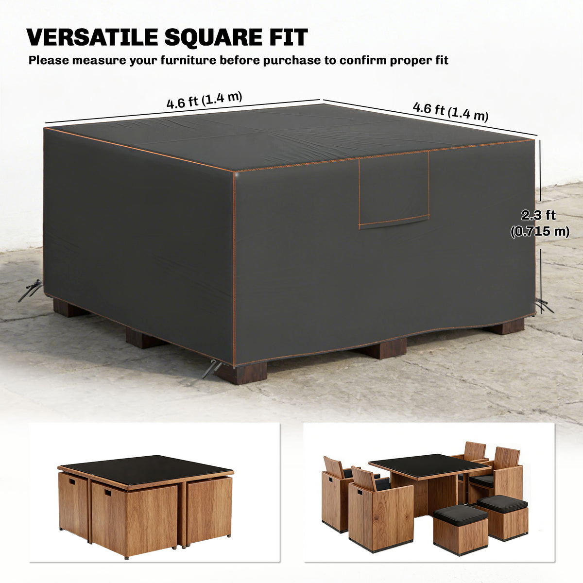 Funda impermeable para muebles de patio 420D — Negro