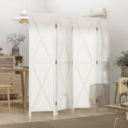 Biombo plegable de 4 paneles estilo granja