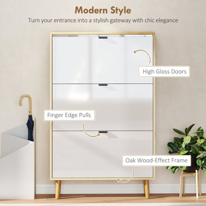 Narrow shoe cabinet modern flip drawer storage unit