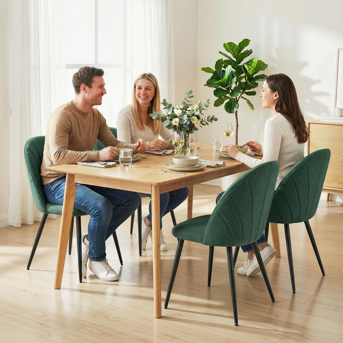 Dining chairs upholstered set of 4