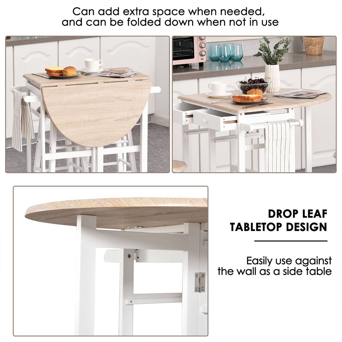 Drop leaf kitchen trolley — Set of 3