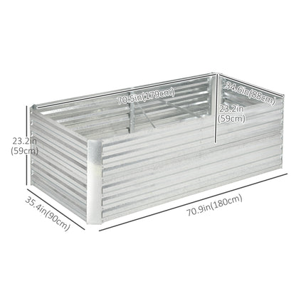 Raised Garden Bed Galvanized Steel with Reinforced Rods 180cm
