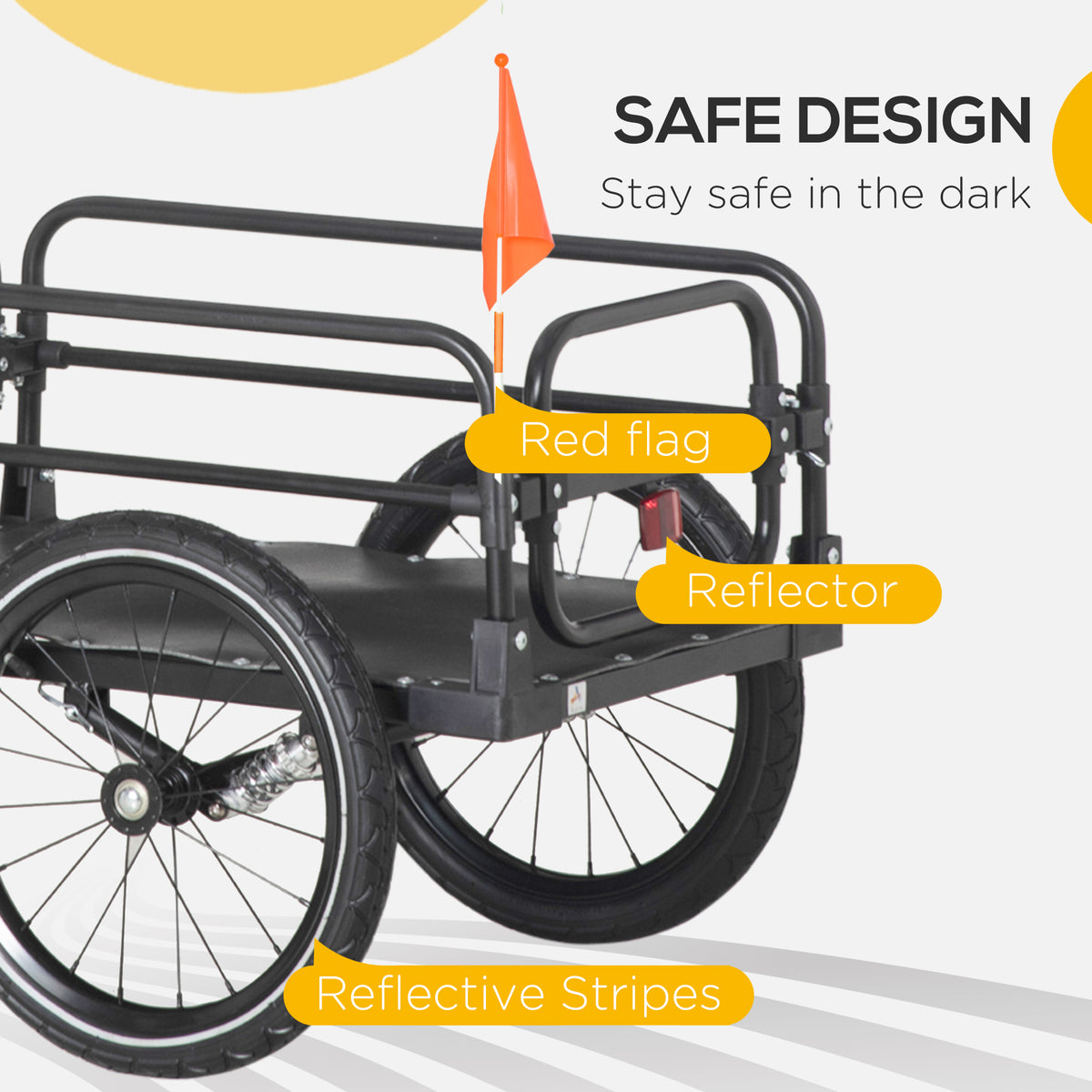 Cargo Bike Trailer with Suspension and Triple Safety
