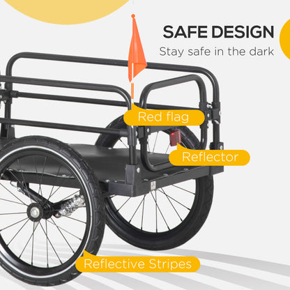 Cargo Bike Trailer with Suspension and Triple Safety