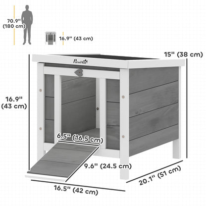Rabbit Hutch Waterproof Hinged Roof — natural