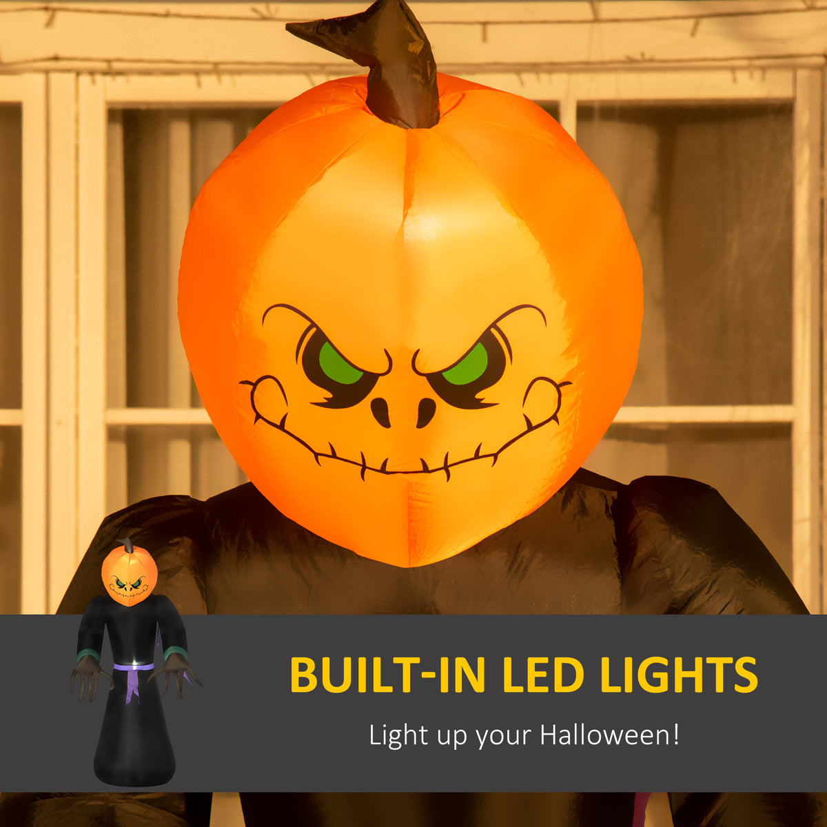 Inflatable Halloween Pumpkin Reaper Decoration 7ft