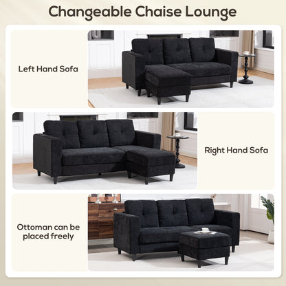 L-Shaped Sectional Sofa with Reversible Chaise