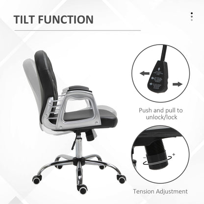 Office chair tufted synthetic leather decorative crystals