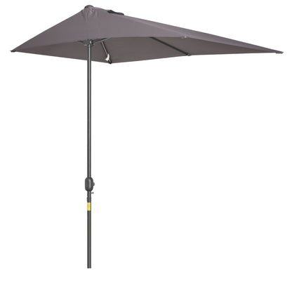 8 ft Half-Round Balcony Patio Umbrella with Crank