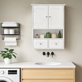 Wall Cabinet Bathroom with Drawers and Open Shelf