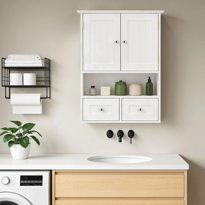 Wall Cabinet Bathroom with Drawers and Open Shelf