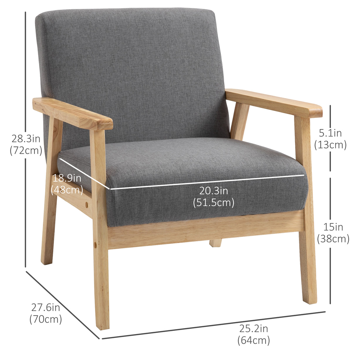 Minimalist accent armchair in pine