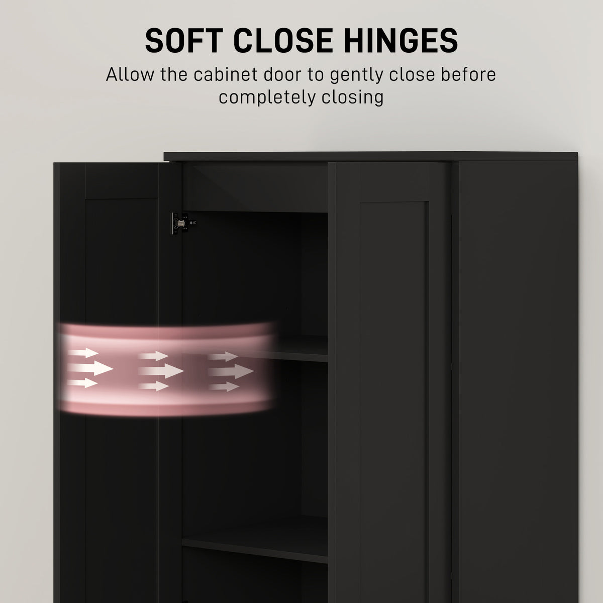 Tall kitchen pantry storage cabinet made of particle board