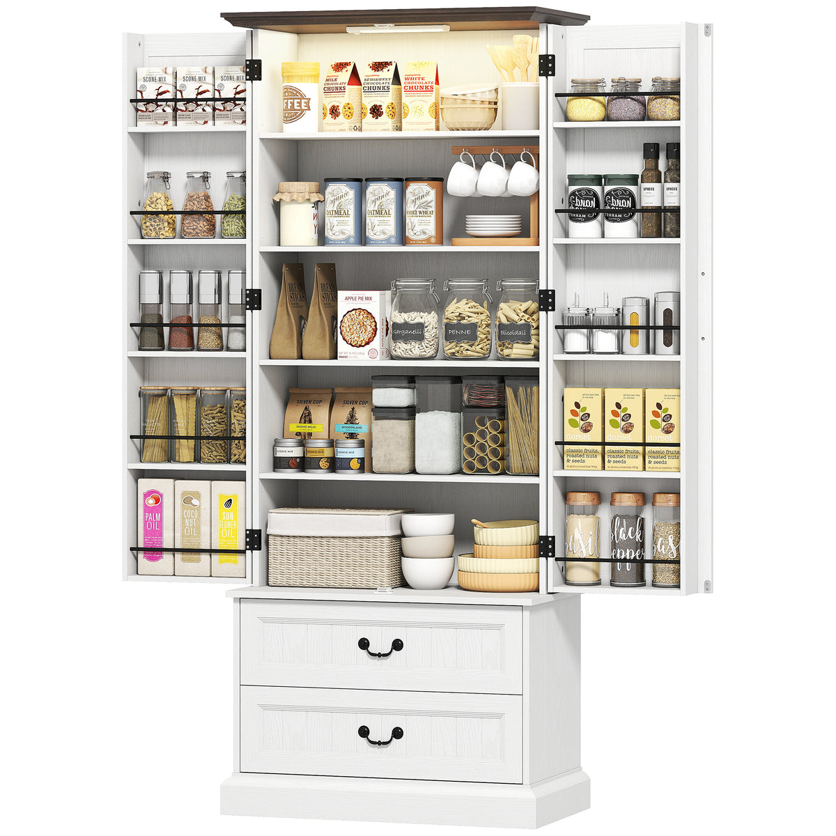 Aparador de cocina con luz LED con sensor