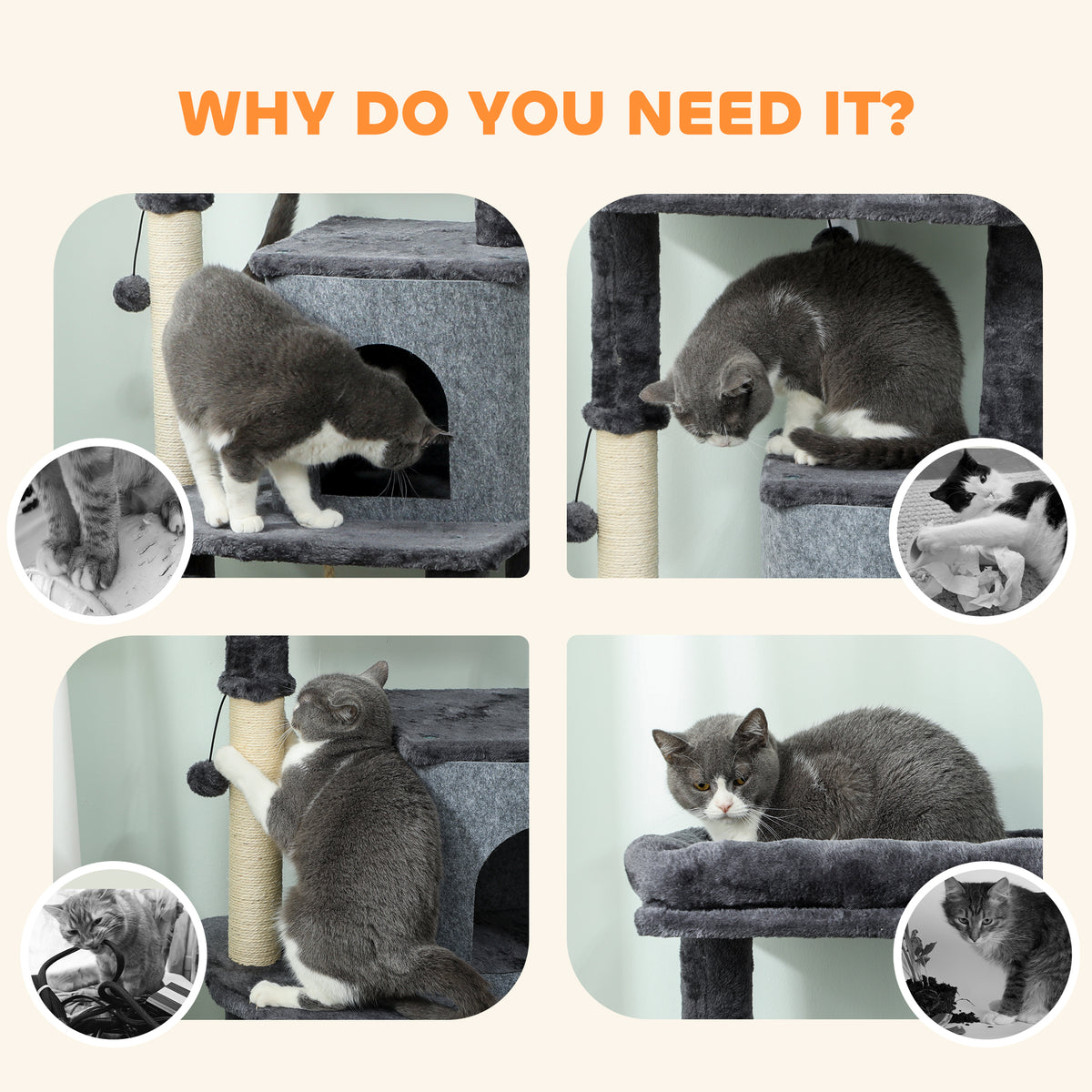 132 cm Multi-Level Cat Tree