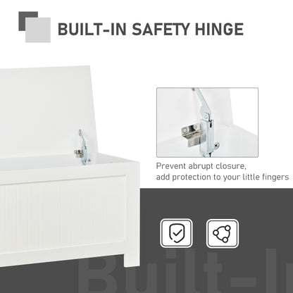 Storage trunk with lid and safety hinges