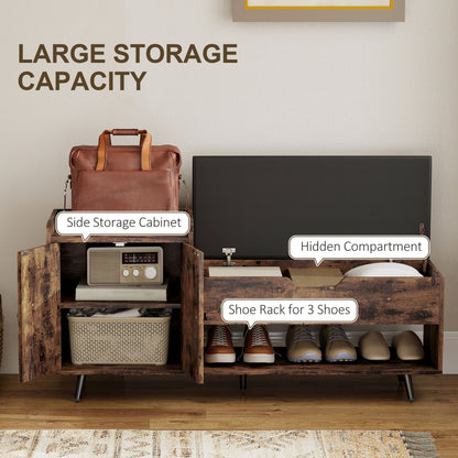 Industrial storage entryway bench