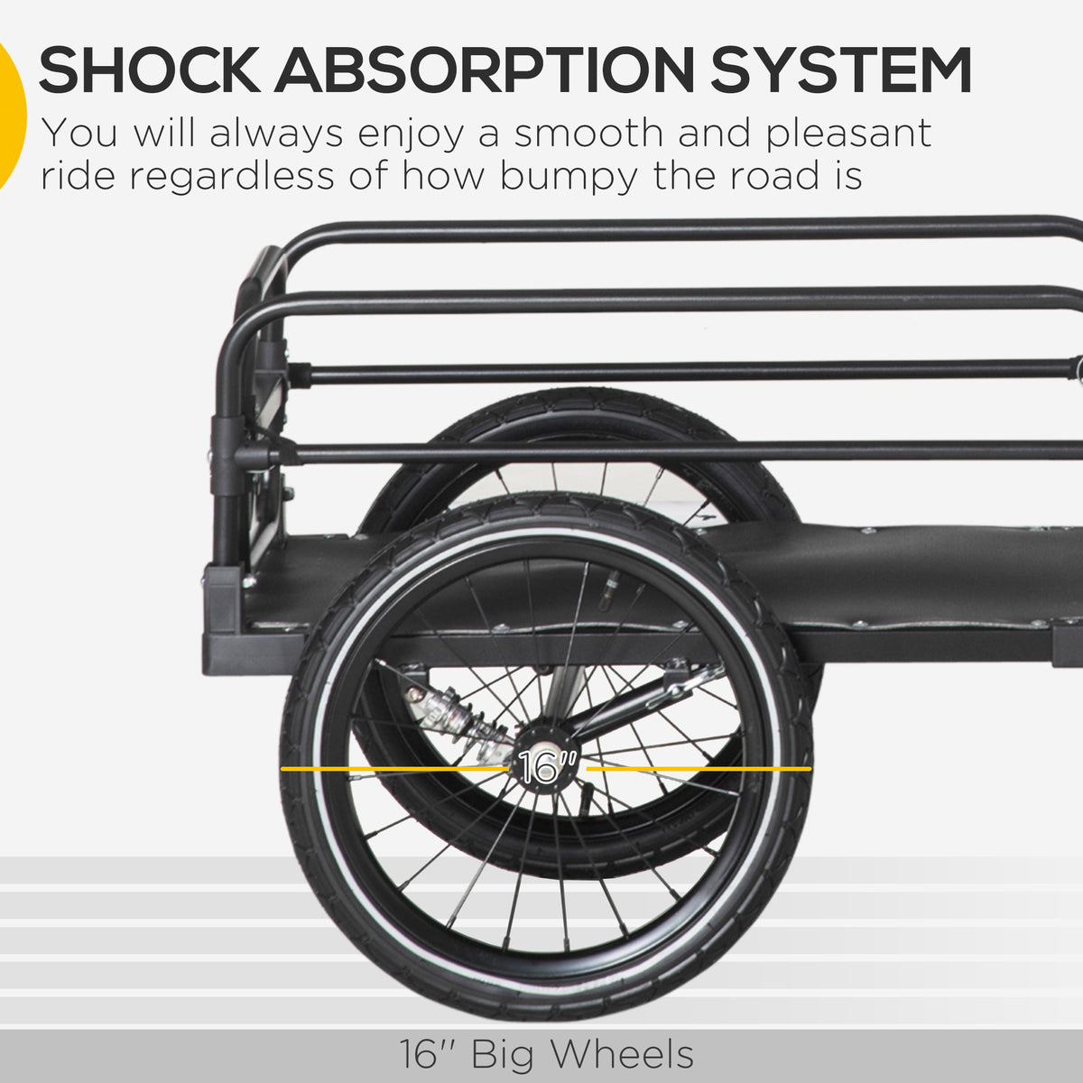 Cargo Bike Trailer with Suspension and Triple Safety