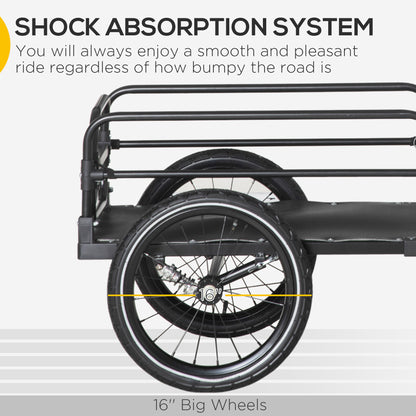 Cargo Bike Trailer with Suspension and Triple Safety