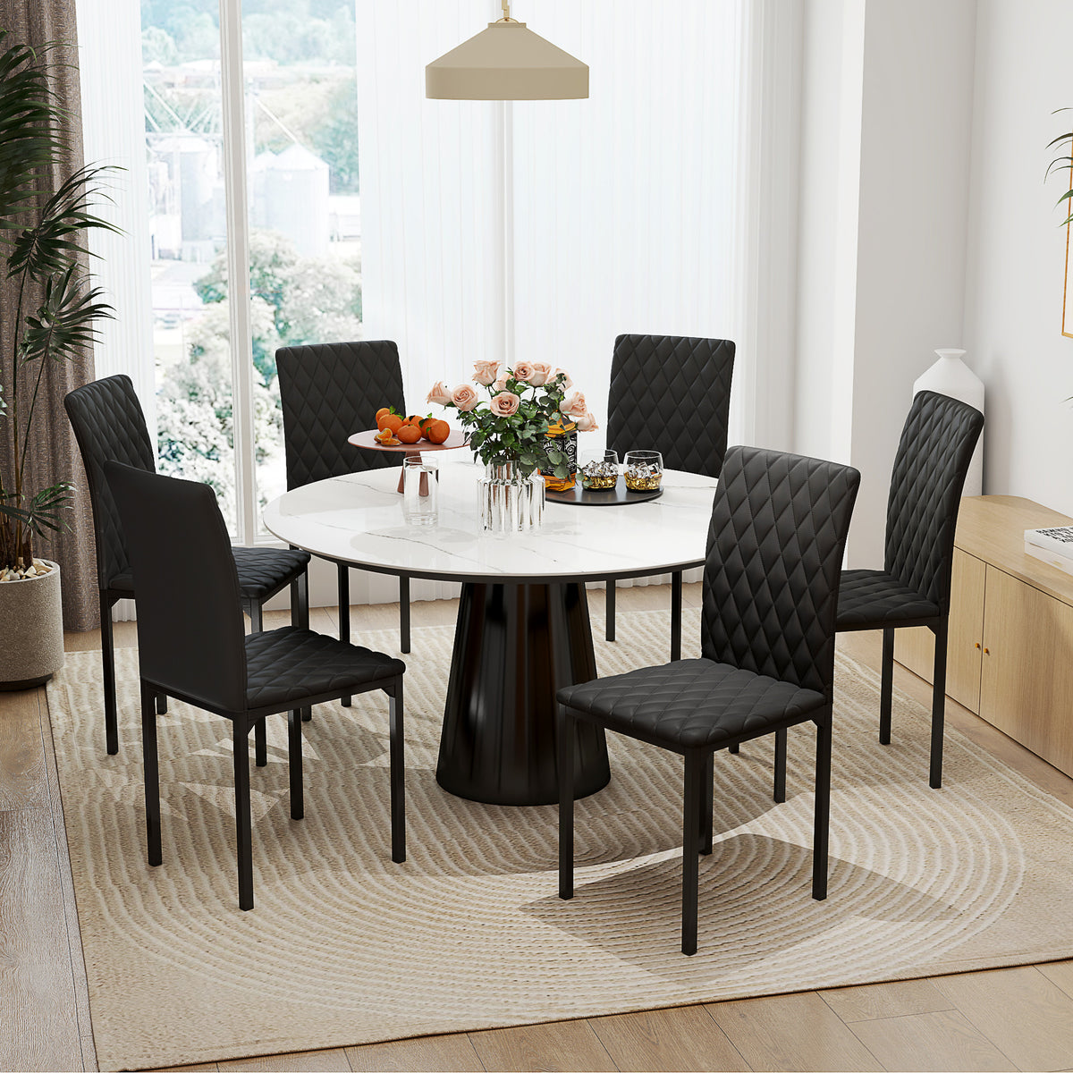 Juego de 6 sillas de comedor tapizadas