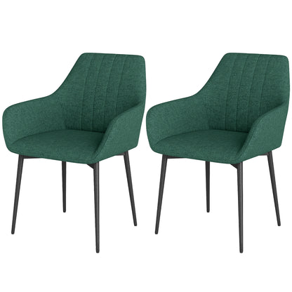Dining Chairs Set of 2 Linen