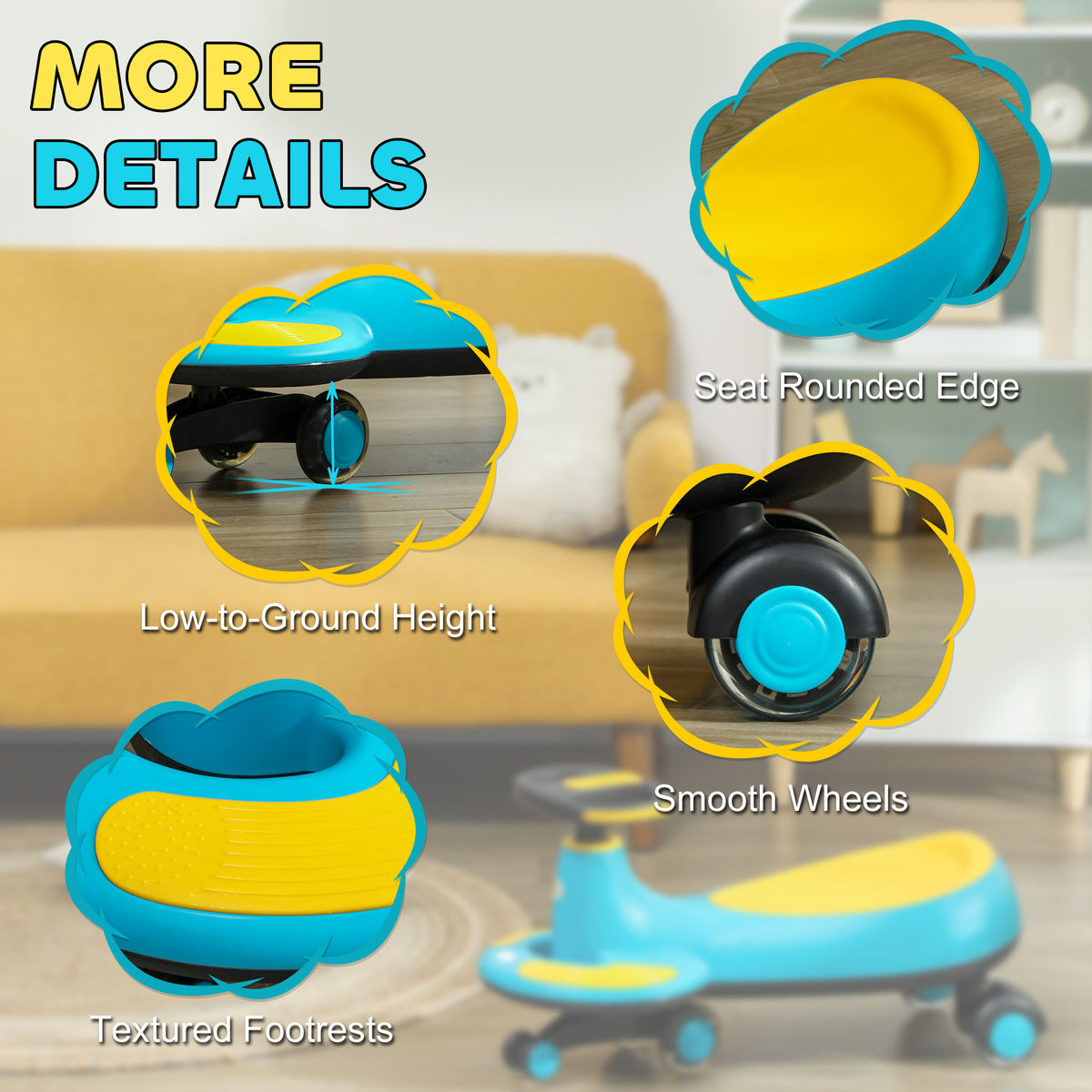 Kids Wiggle Car with Lights and Music