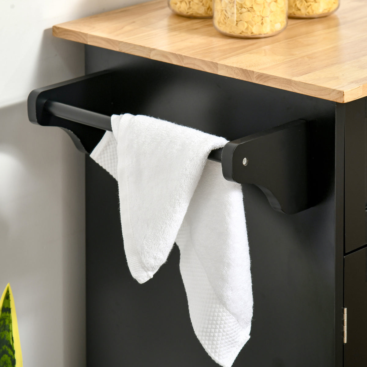 Isla de cocina con ruedas, almacenamiento y cajones