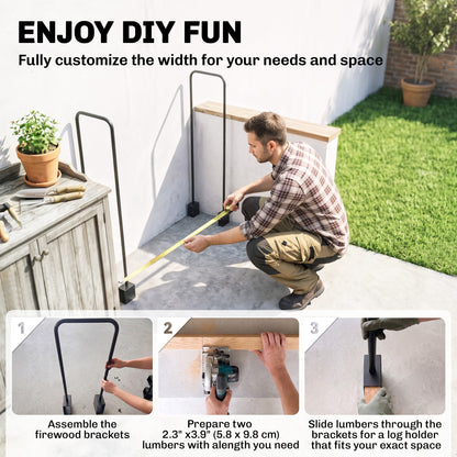 DIY Adjustable Steel Firewood Log Rack