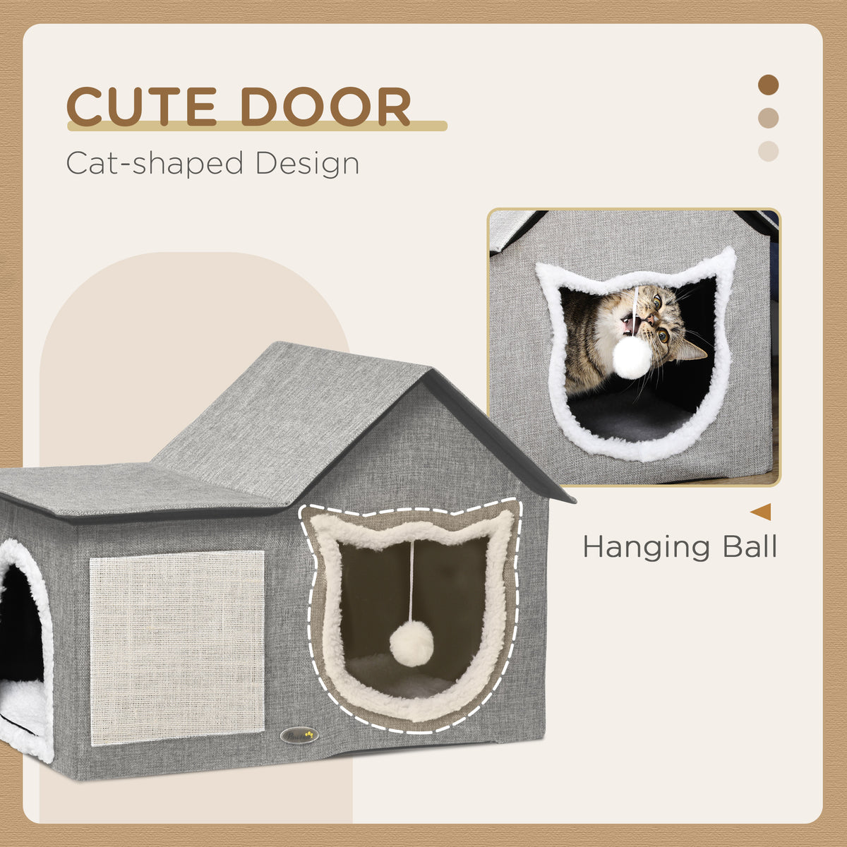 Multi-functional cat cave bed house