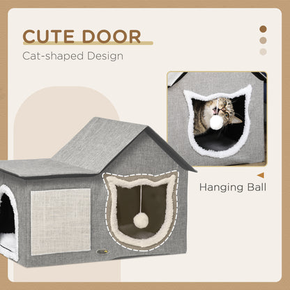 Multi-functional cat cave bed house