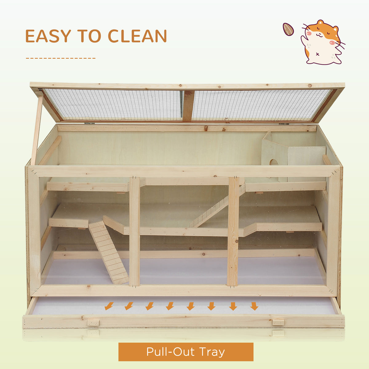 Wooden hamster cage